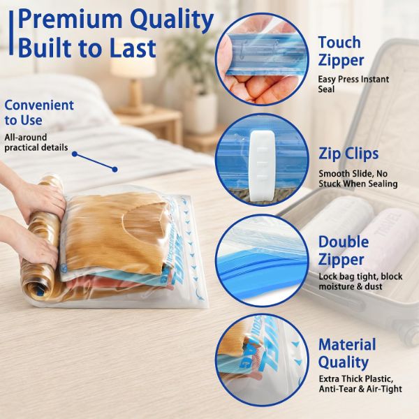 Durable Budget-Friendly Compression Bag with Double Zipper Seal - LARGE - Image 7