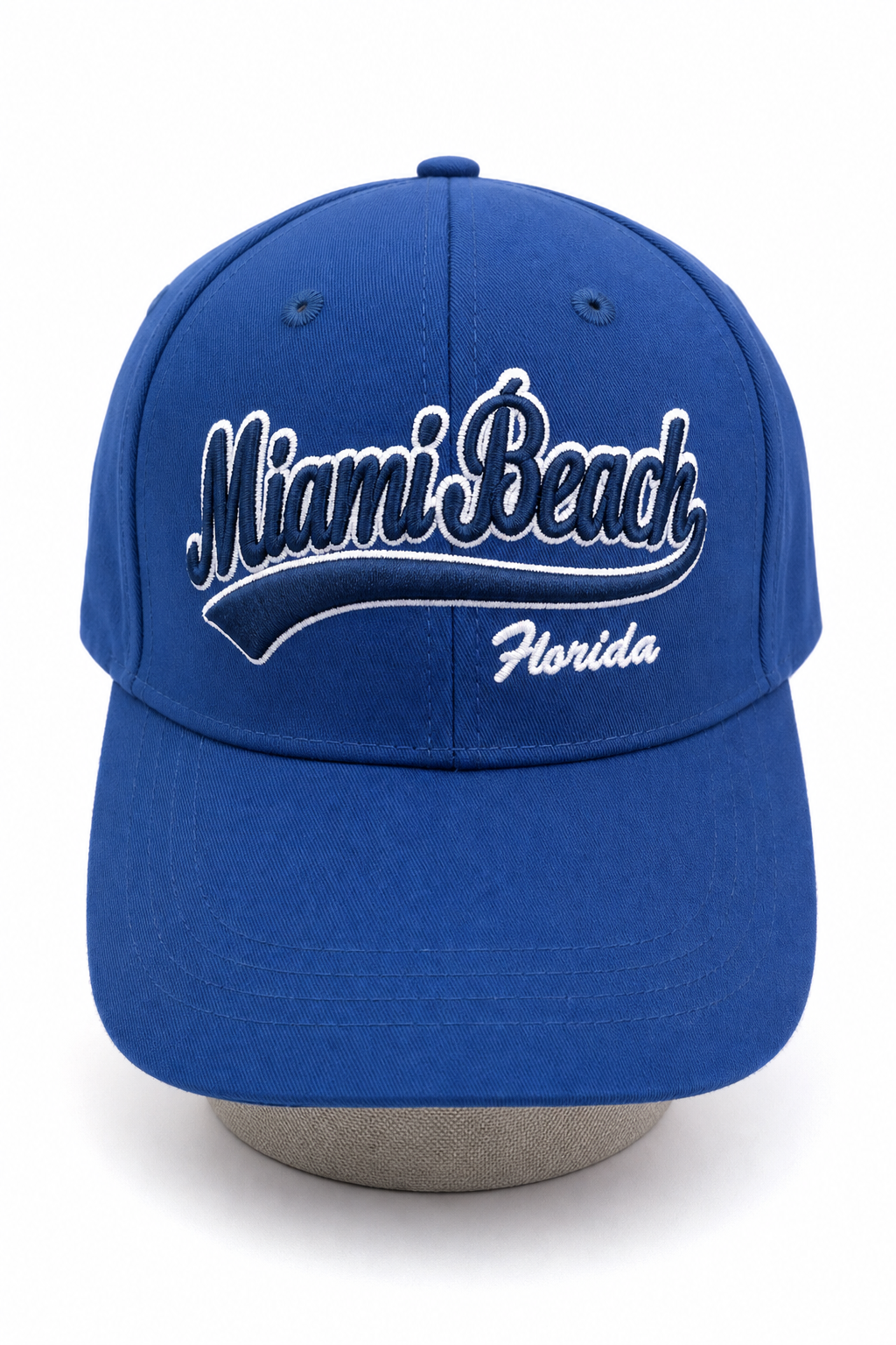 Classic Miami Beach Embroidered Blue Baseball Cap for Tourists - Image 1