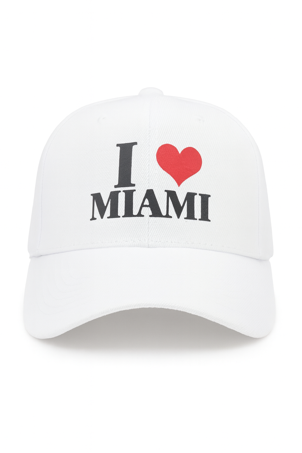 I Love Miami White Baseball Cap - Stylish Souvenir Hat - Image 1
