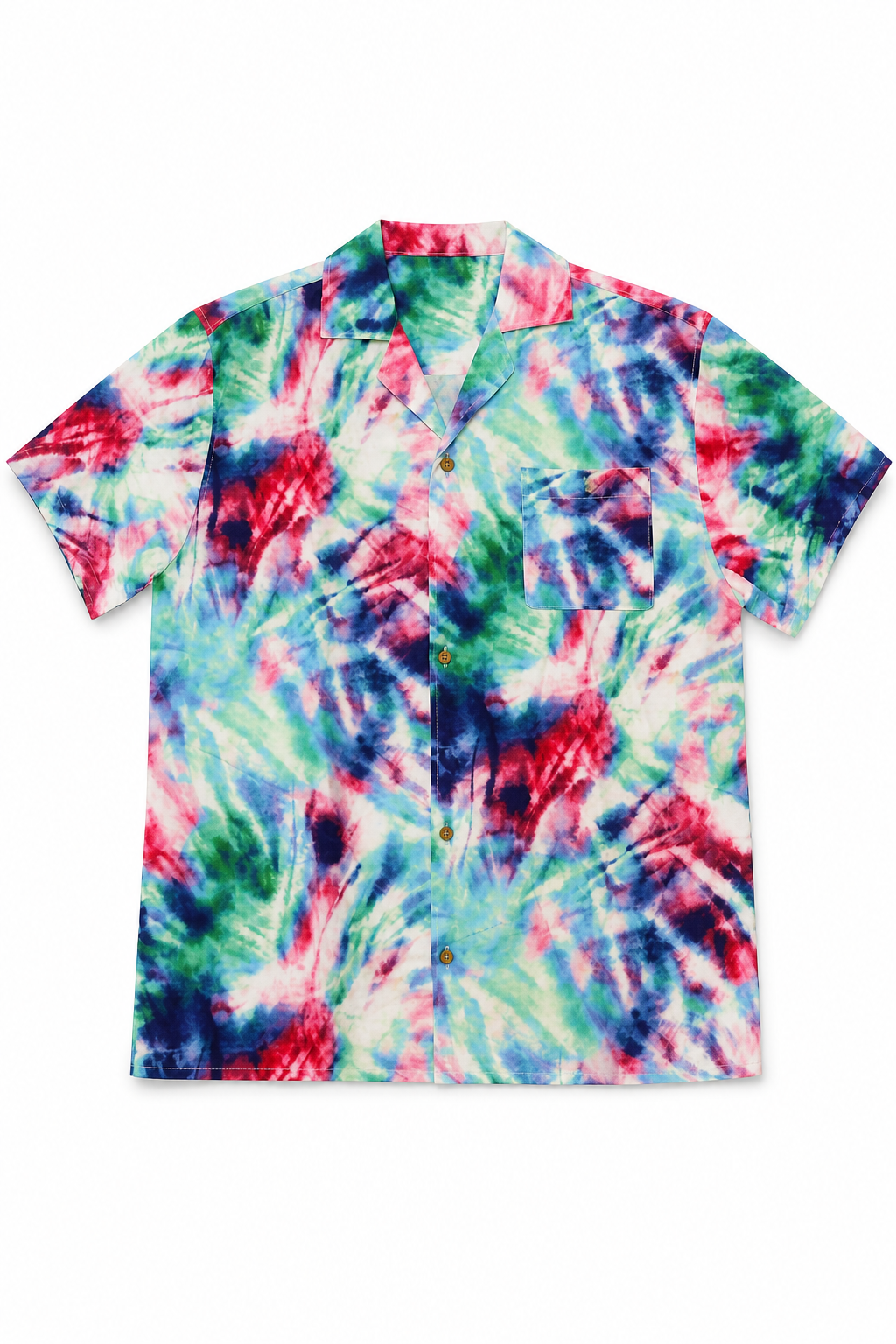 Uzzi Colorful Tie-Dye Casual Short Sleeve Shirt for Tourists - Image 1