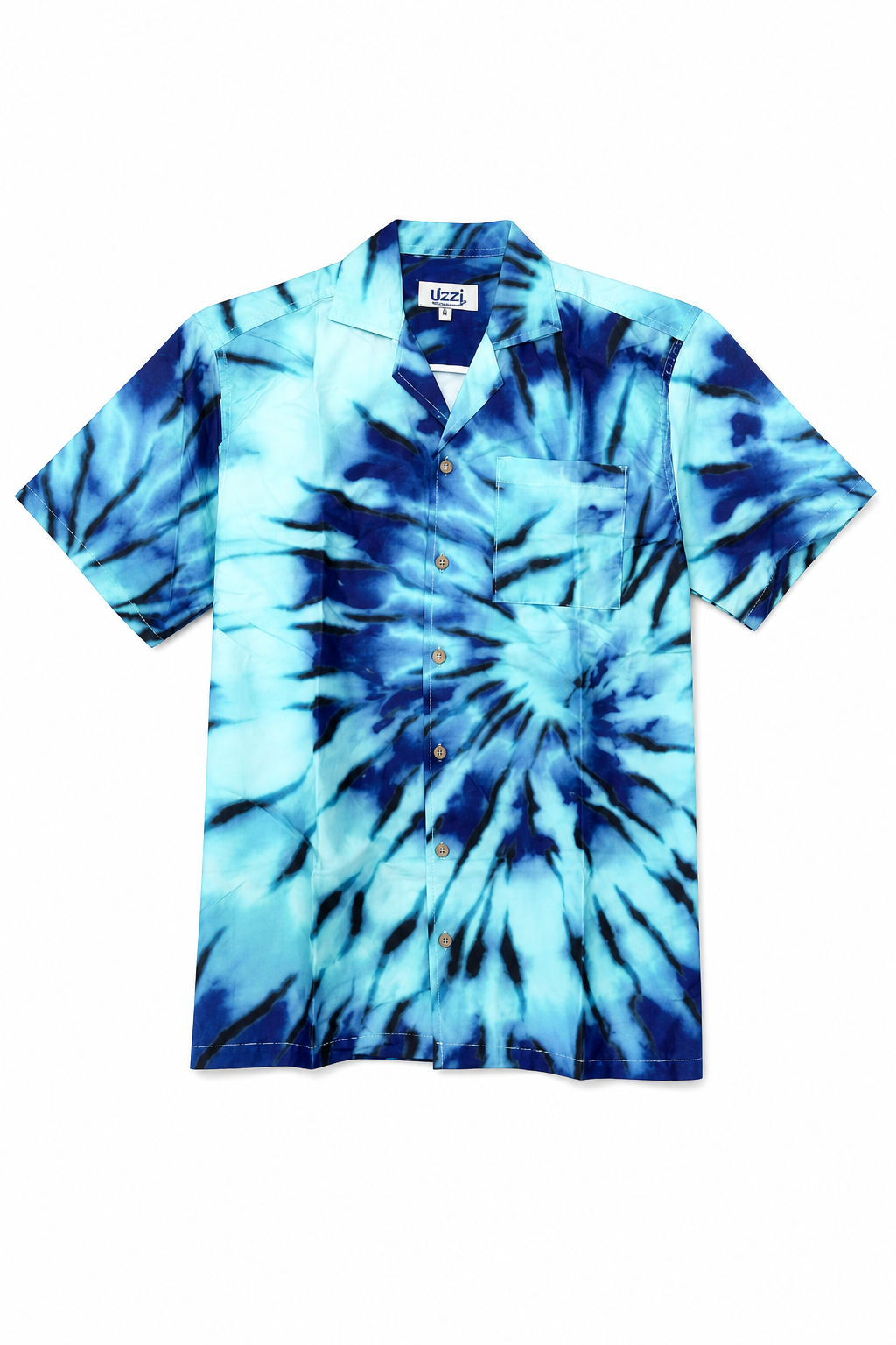 Uzzi Casual Tie-Dye Short Sleeve Shirt for Tourists - Image 1