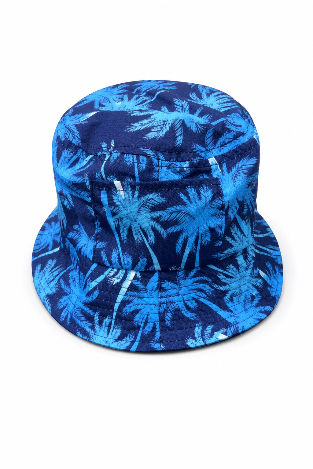 Uzzi Blue Palm Tree Print Bucket Hat for Tourists - Image 1