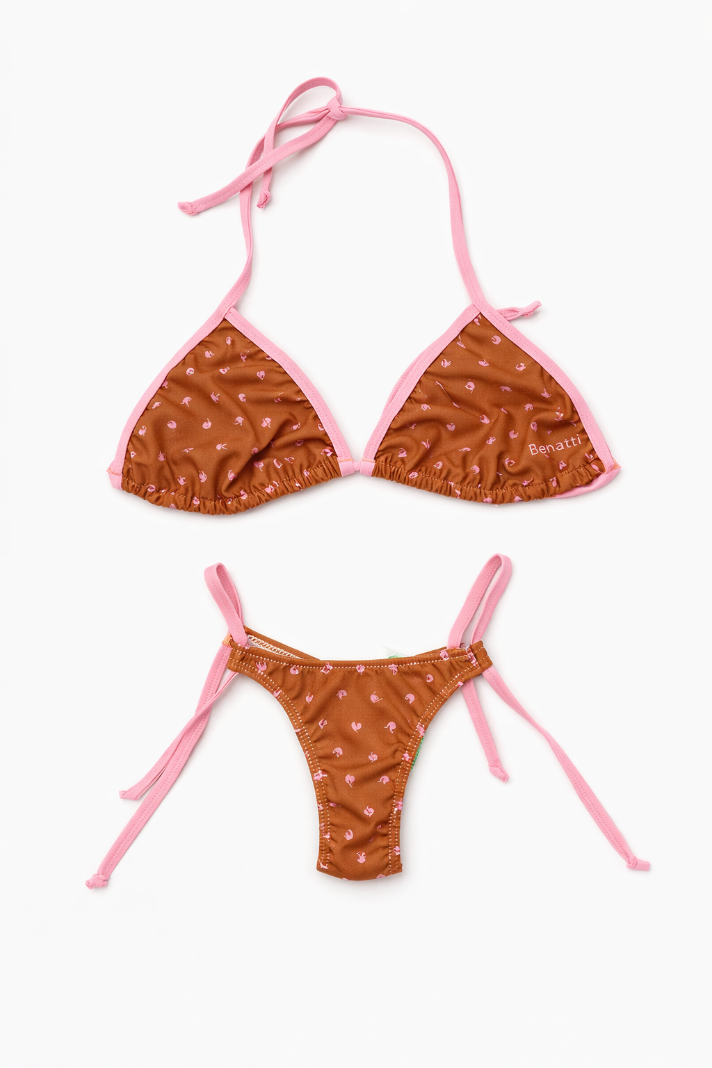 Benatti Classic Bikini Set - Stylish Brown and Pink Design - Image 1