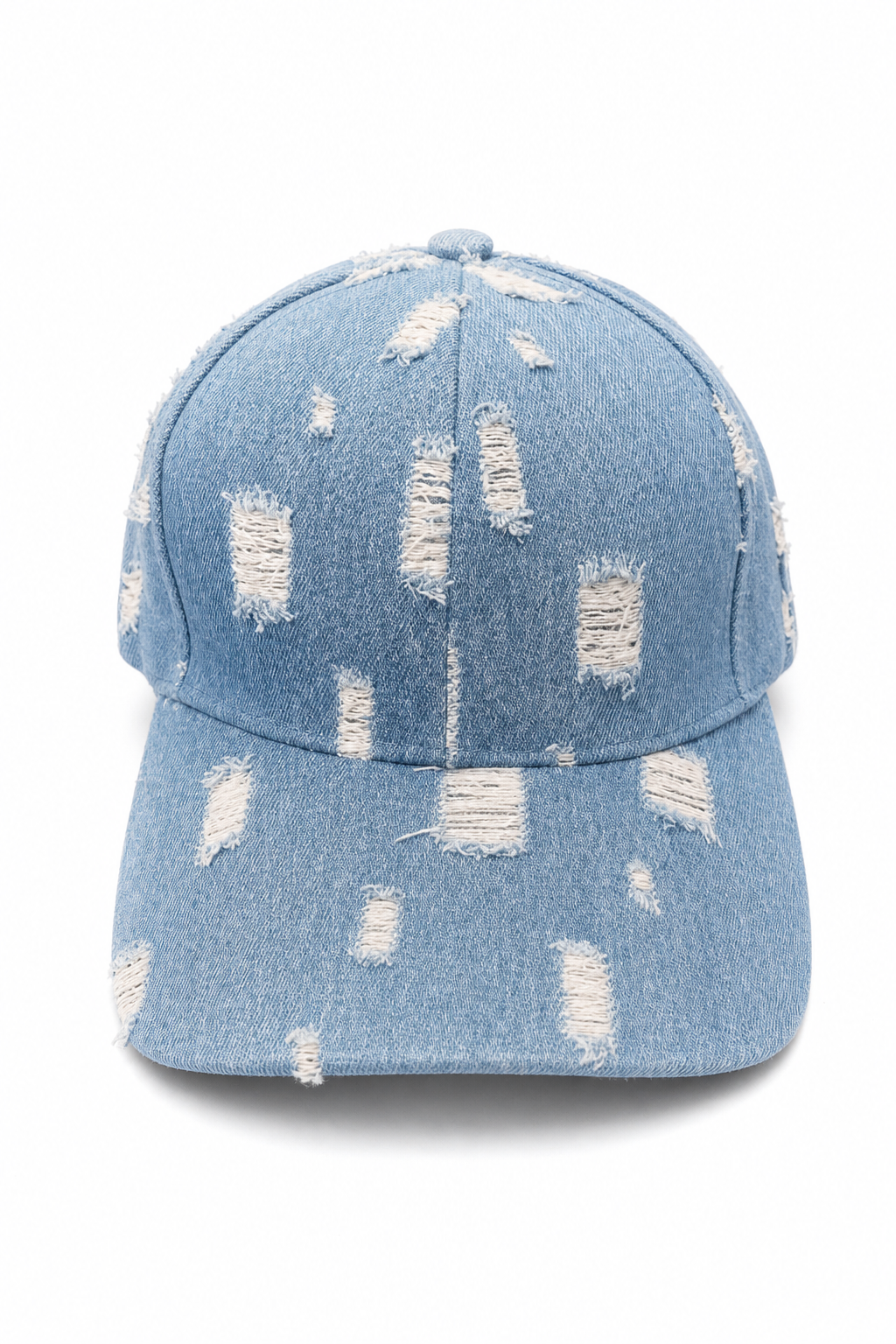 Casual Distressed Denim Baseball Cap for Tourists - Image 1