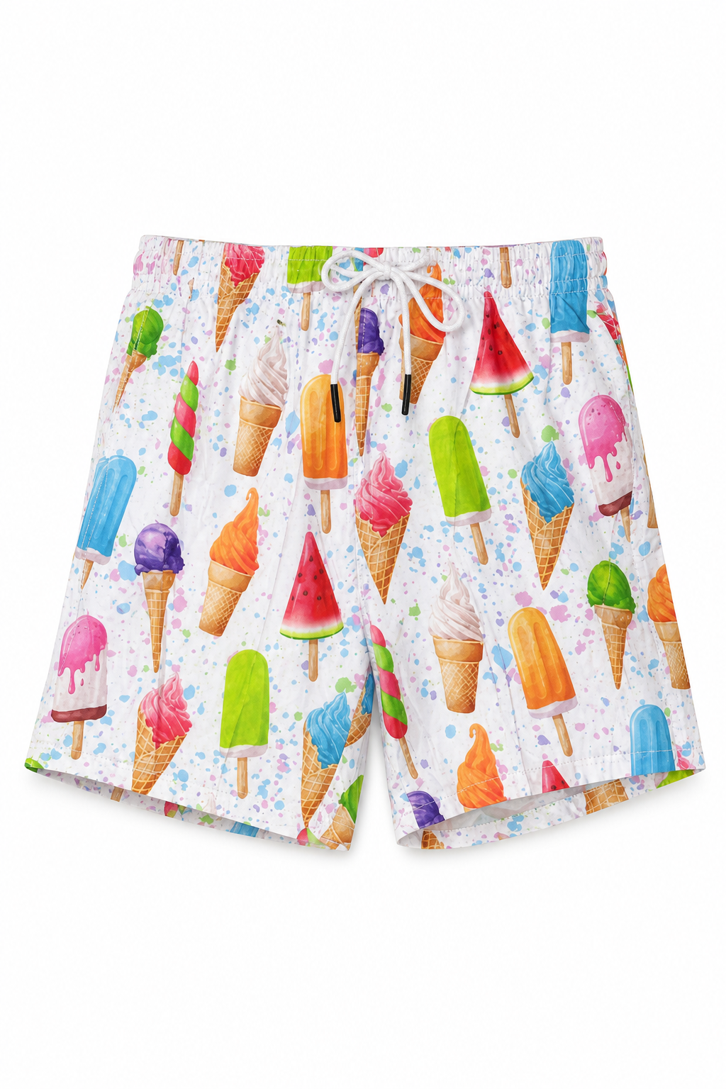 Uzzi Colorful Ice Cream Print Casual Beach Shorts for Tourists - Image 1