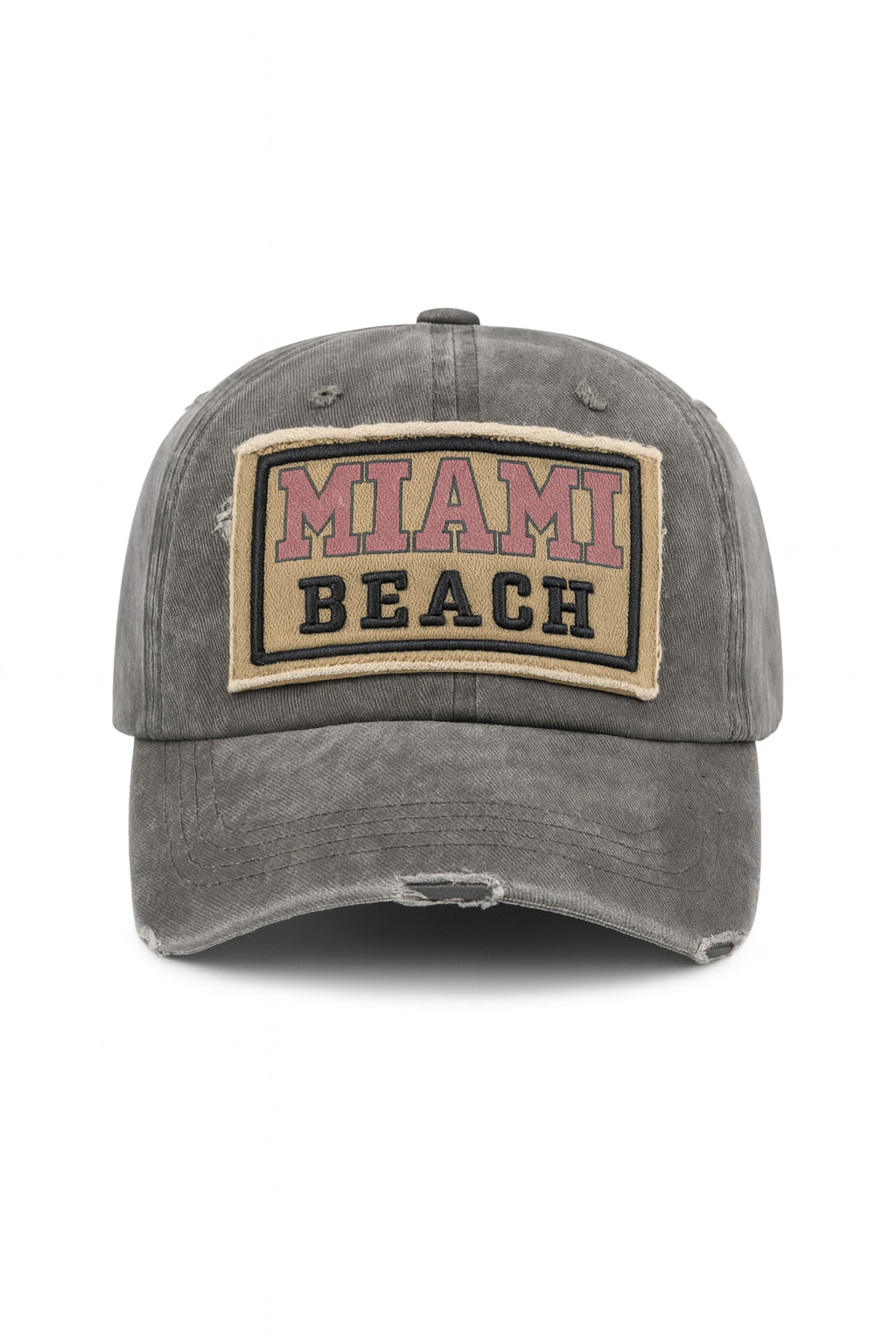 Vintage Miami Beach Distressed Cap - Stylish and Trendy - Image 1