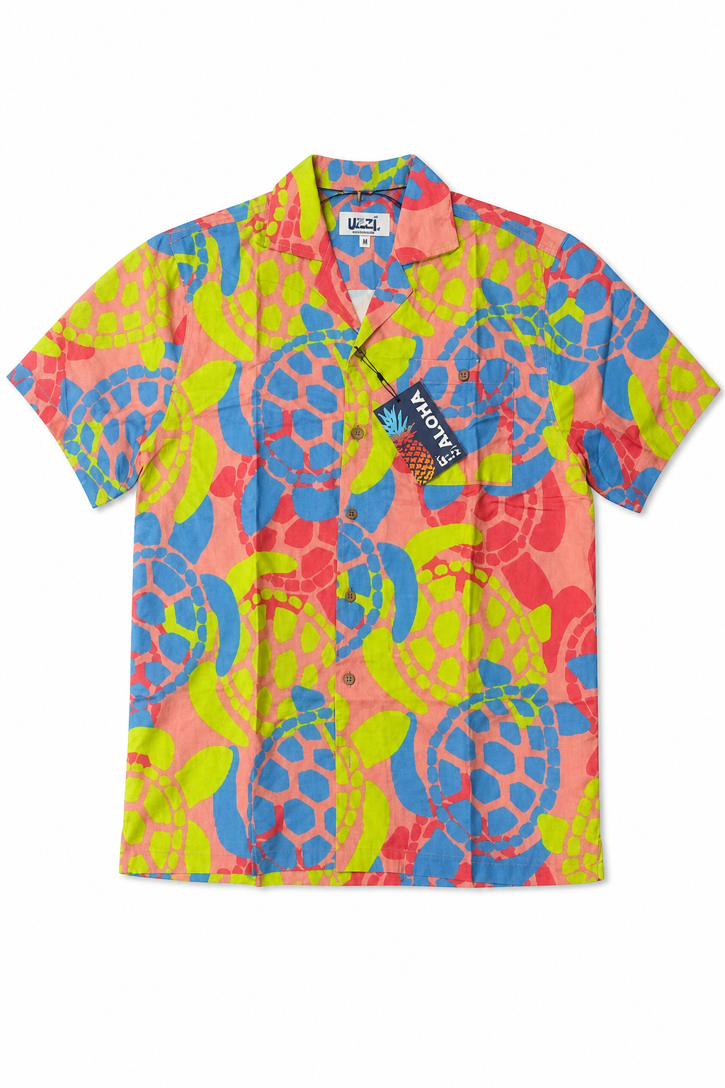 Uzzi Vibrant Tropical Print Short Sleeve Shirt for Tourists - Image 1