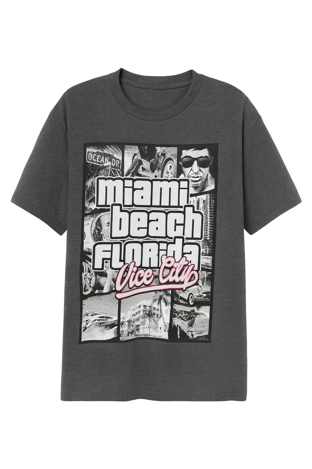 Miami Beach Florida Vice City Graphic Tee - Bold and Stylish - Image 1