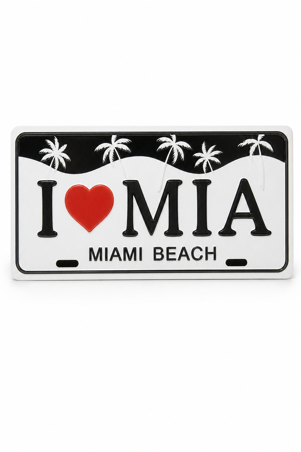 I Love MIA Miami Beach Souvenir Decorative Plate - 12 inch x 6 inch - 12 × 6 inches - Image 1