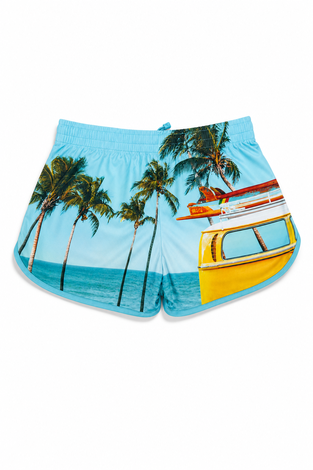 Uzzi Casual Beach Shorts with Miami Palm Tree Print - Image 1
