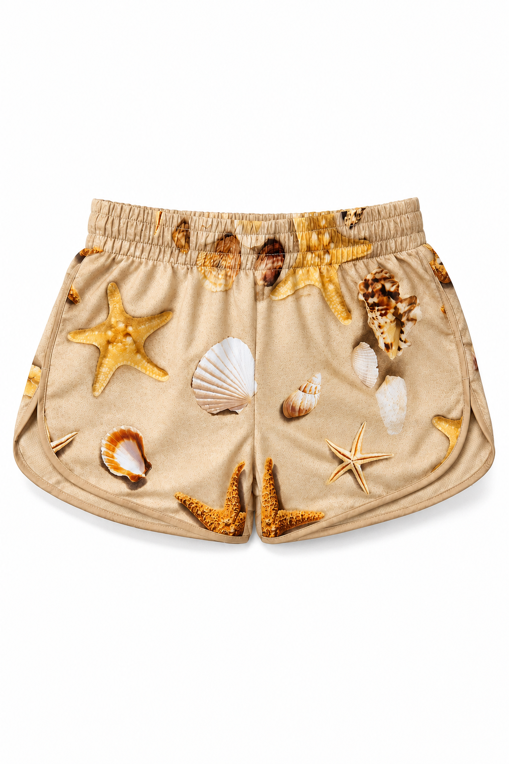Seashell Print Casual Short Trousers for Tourists - Image 1
