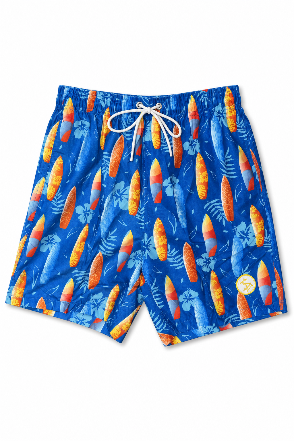 Uzzi Blue Surfboard Print Casual Beach Shorts for Tourists - Image 1