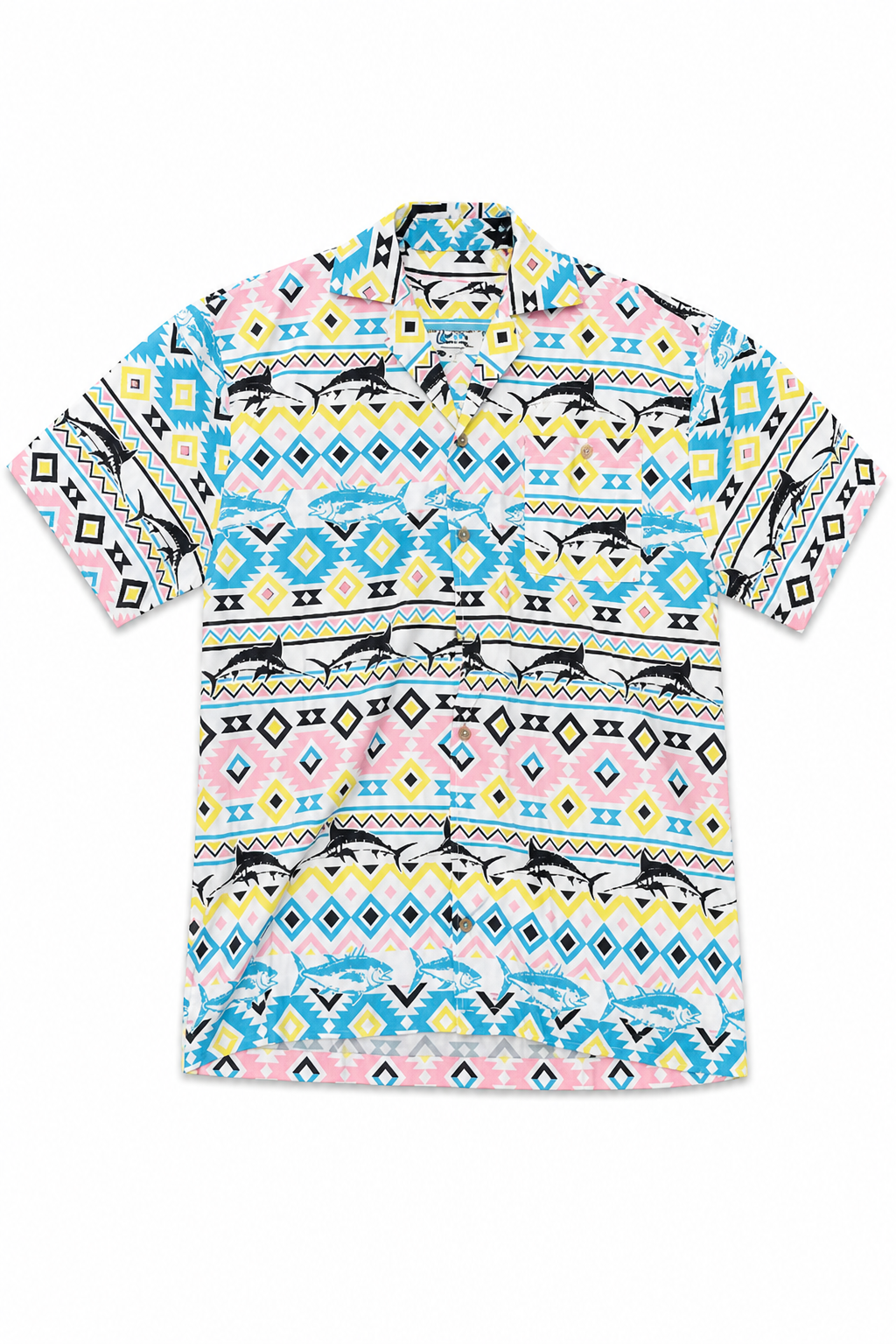 Colorful Geometric Pattern Casual Shirt for Miami Tourists - Image 1