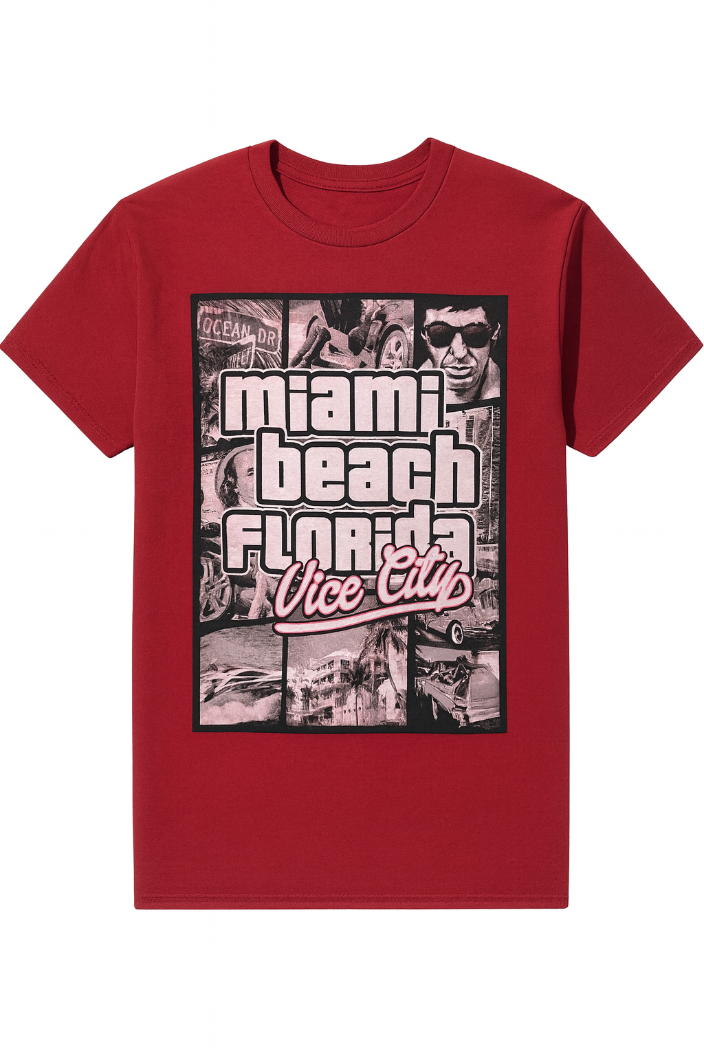 Miami Beach Florida Vice City - Trendy Retro T-Shirt - Image 1