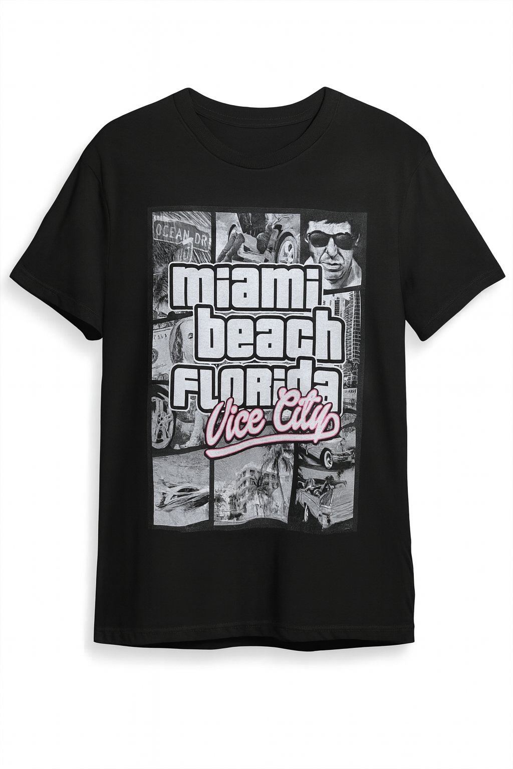 Miami Beach Vice City - Vibrant Graphic T-Shirt - Image 1