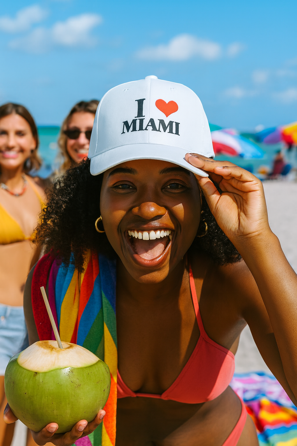 I Love Miami White Baseball Cap - Stylish Souvenir Hat - Image 3