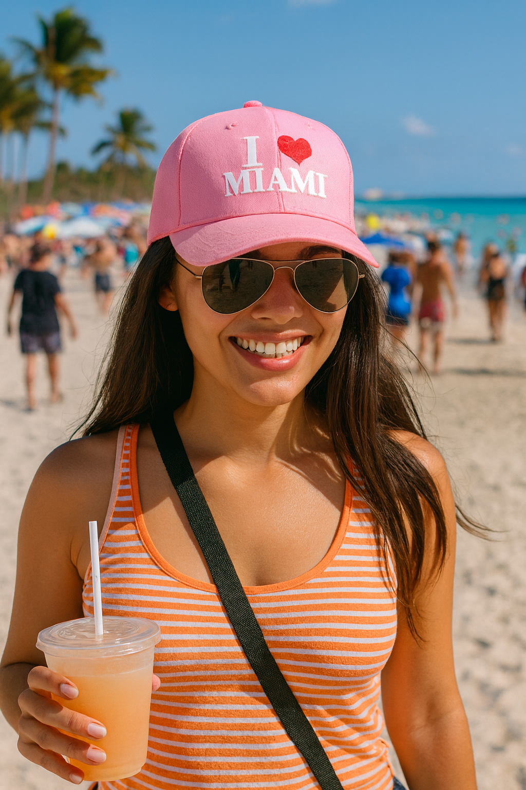 I Love Miami Pink Baseball Cap - Trendy Souvenir Hat - Image 3