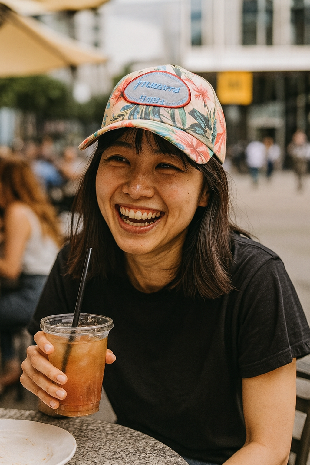 Miami Floral Cap - Embroidered Patch Stylish Summer Accessory - Image 2