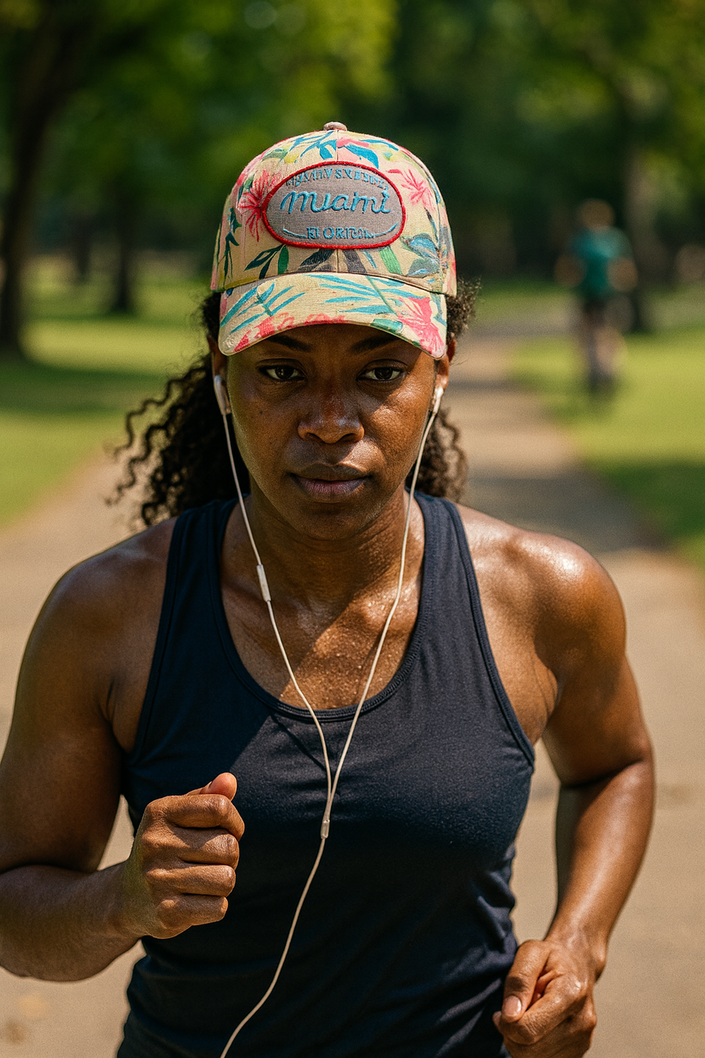 Miami Floral Cap - Embroidered Patch Stylish Summer Accessory - Image 3