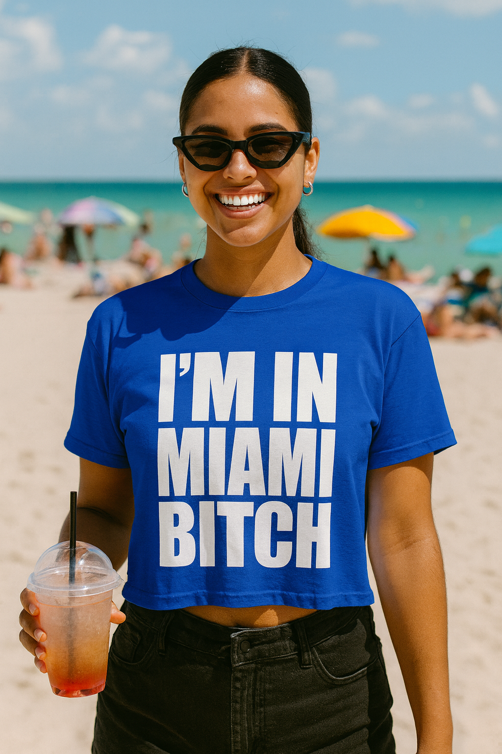 I'm in Miami Graphic Crop Top - Bold Statement Tee - Image 3