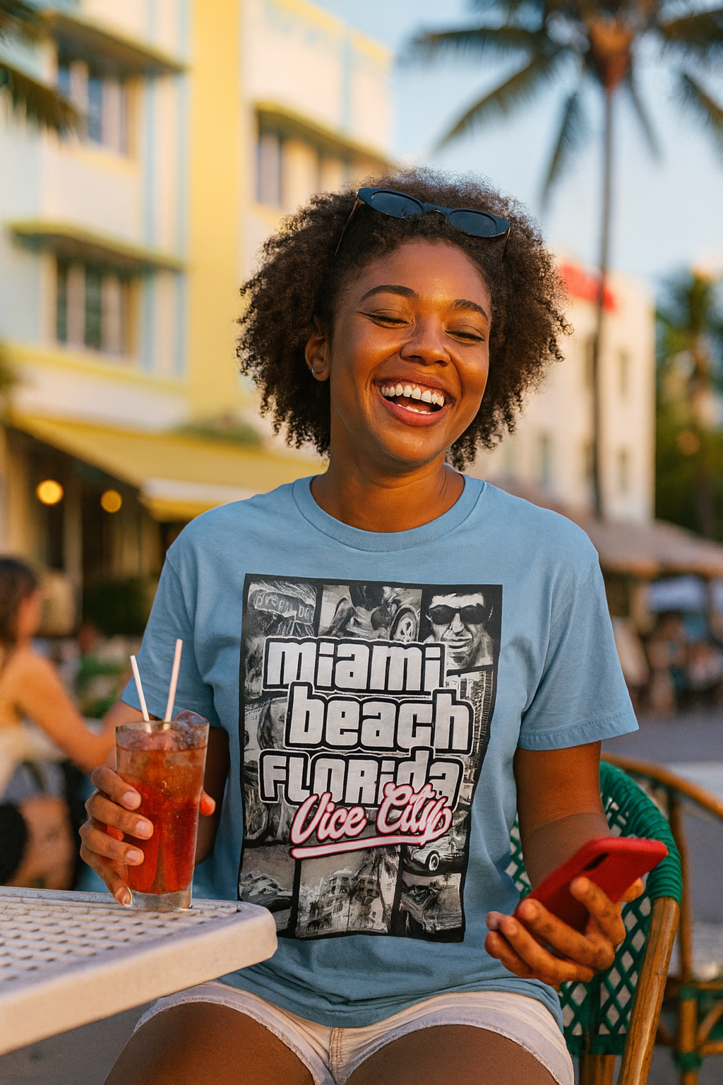 Miami Beach Florida - Vice City Graphic T-Shirt - Image 2
