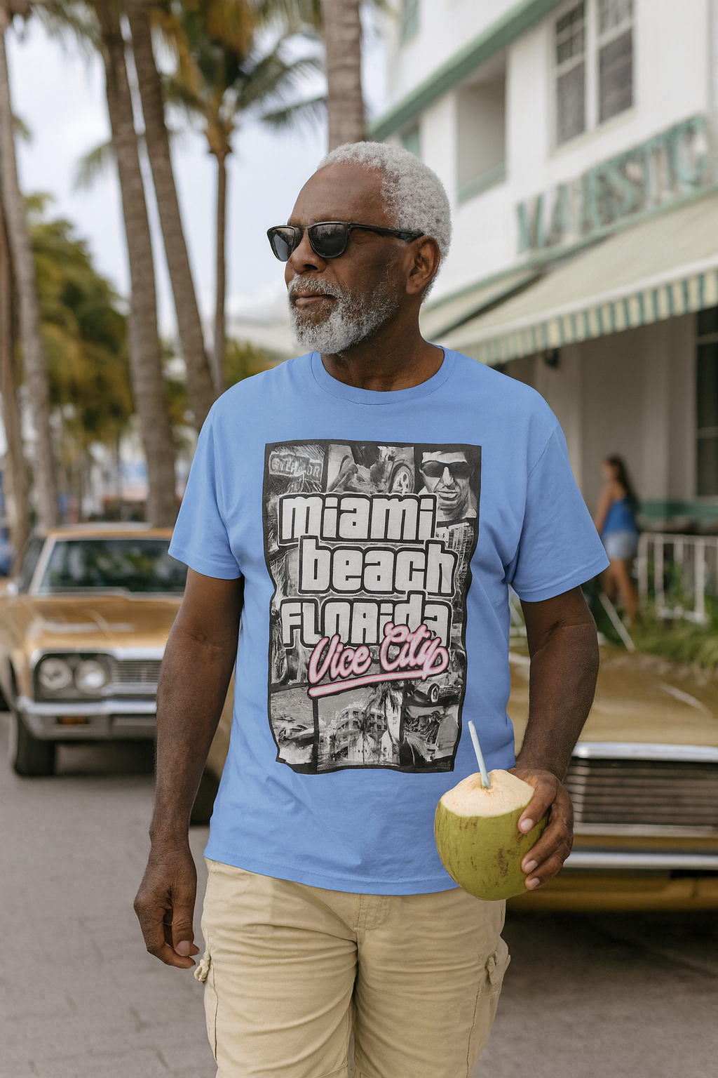 Miami Beach Florida - Vice City Graphic T-Shirt - Image 4
