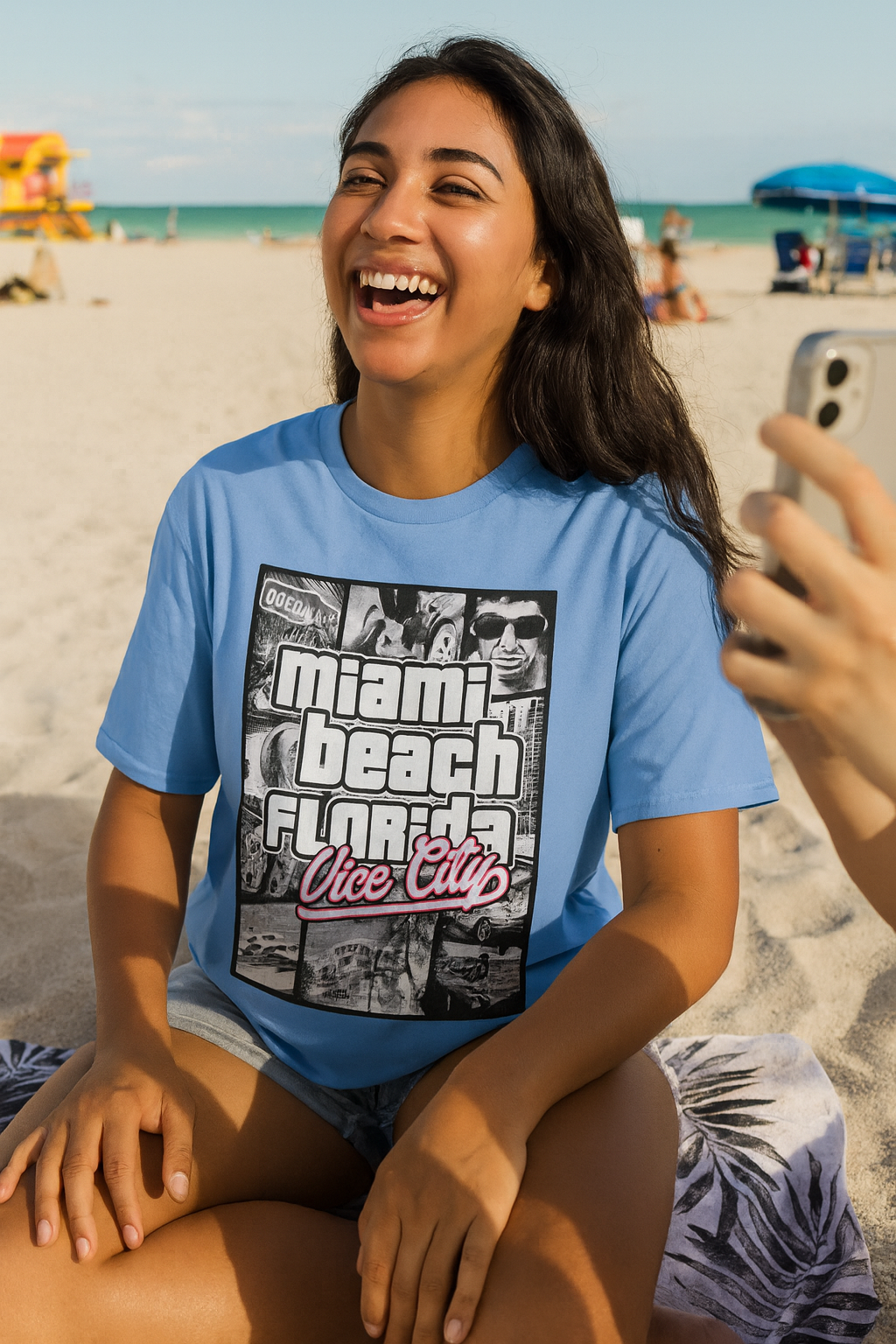 Miami Beach Florida - Vice City Graphic T-Shirt - Image 3