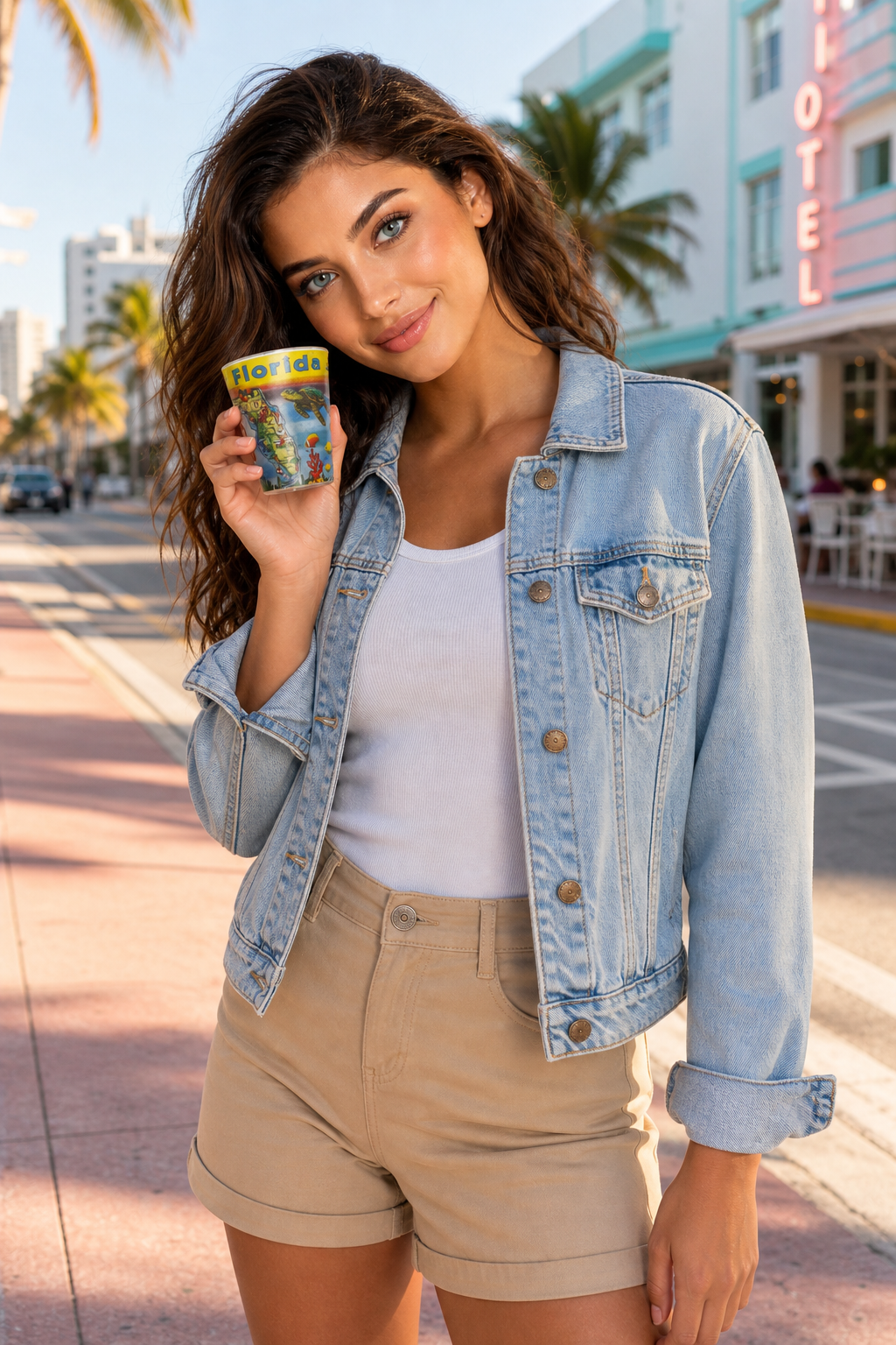 Colorful Florida Souvenir Shot Glass with Sea Turtle Design - Image 2