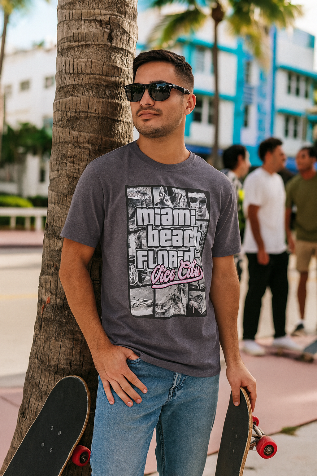 Miami Beach Florida Vice City - Graphic T-Shirt - Image 2