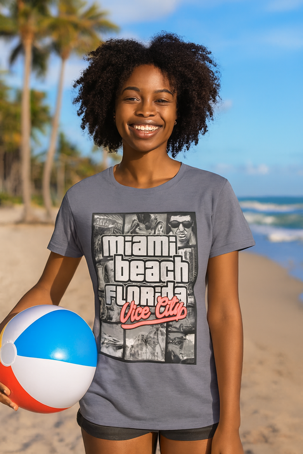 Miami Beach Florida Vice City - Graphic T-Shirt - Image 5