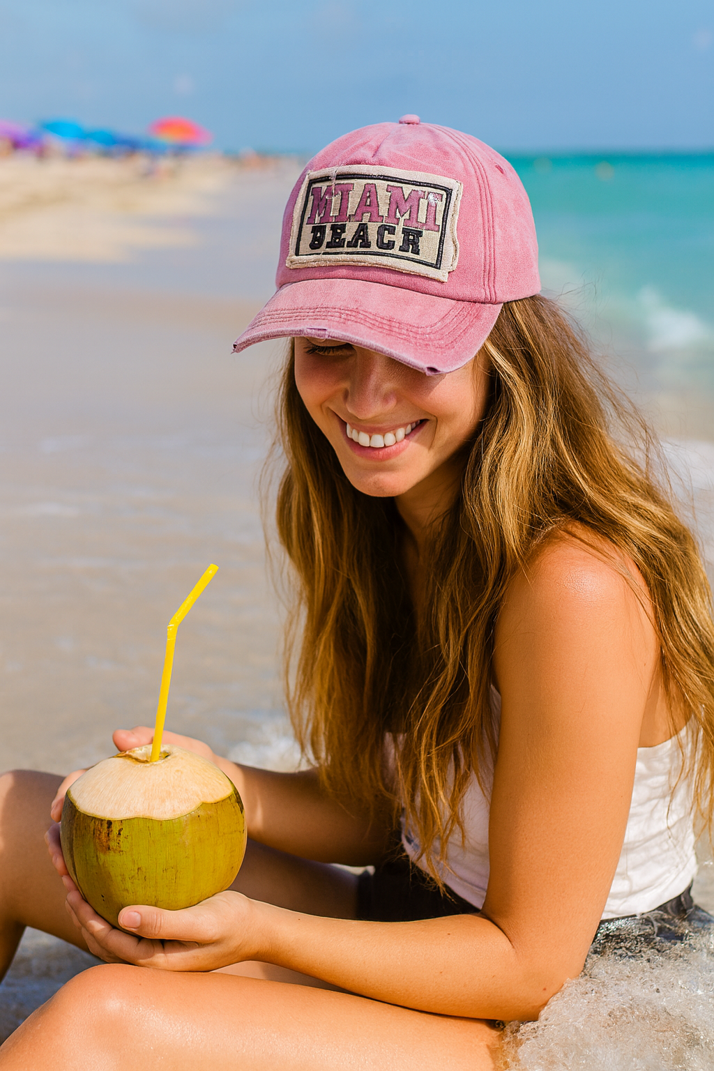 Miami Beach Vintage Style Cap - Adjustable, Trendy, Comfortable - Image 2