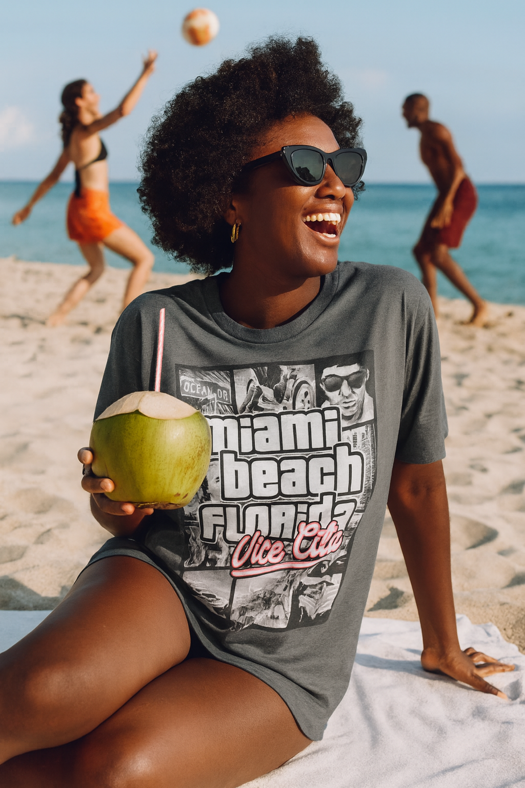 Miami Beach Florida Vice City Graphic Tee - Bold and Stylish - Image 2