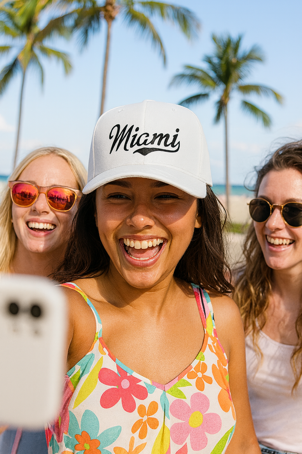 Stylish White Miami Baseball Cap - Trendy & Comfortable - Image 2