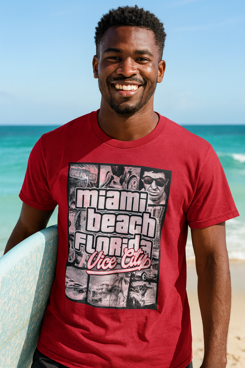 Miami Beach Florida Vice City - Trendy Retro T-Shirt - Image 2