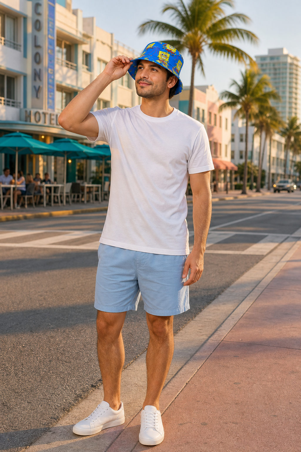 Colorful SpongeBob SquarePants Casual Bucket Hat for Tourists - Image 2