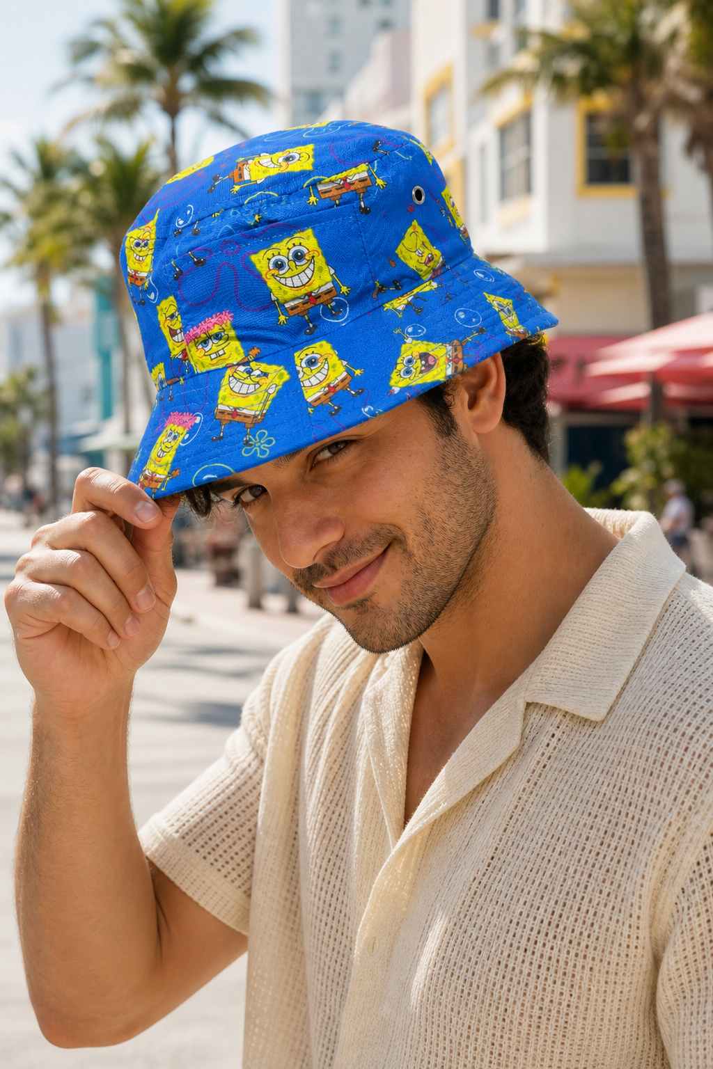 Colorful SpongeBob SquarePants Casual Bucket Hat for Tourists - Image 3
