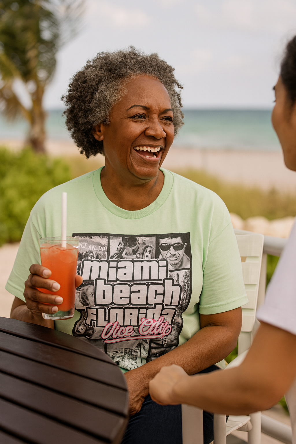 Miami Beach Florida Vice City Graphic T-Shirt - Retro Style - Image 4