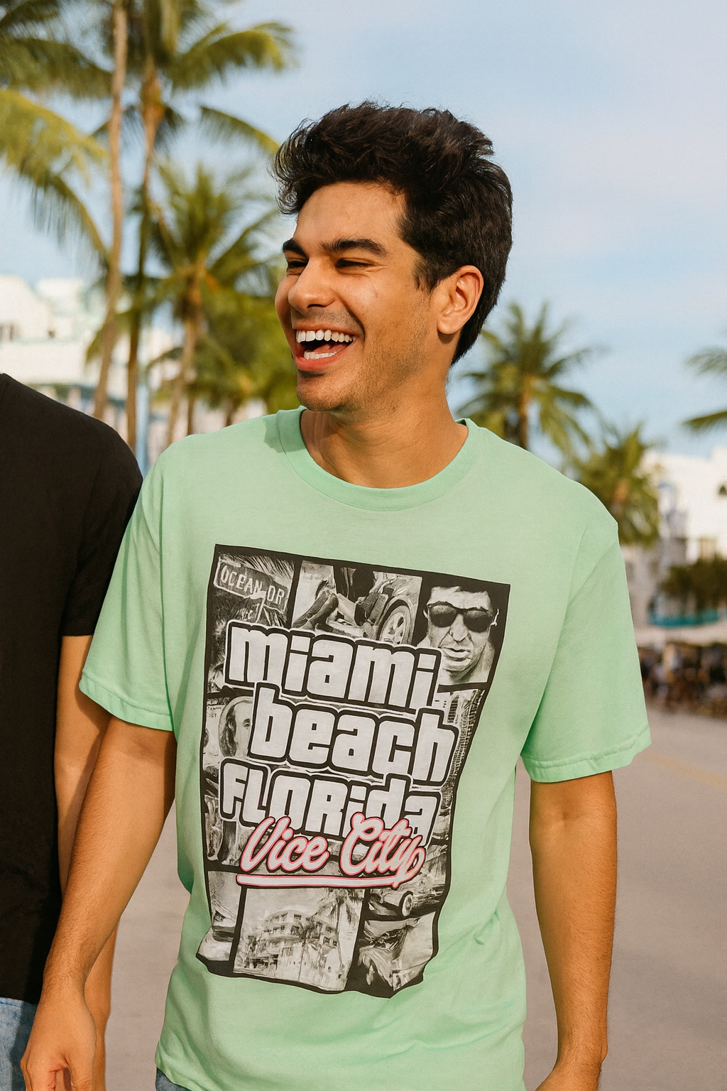 Miami Beach Florida Vice City Graphic T-Shirt - Retro Style - Image 5