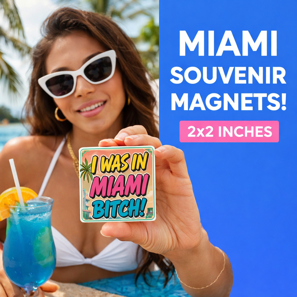 Miami Souvenir - Colorful Bold Refrigerator Magnet - Image 4