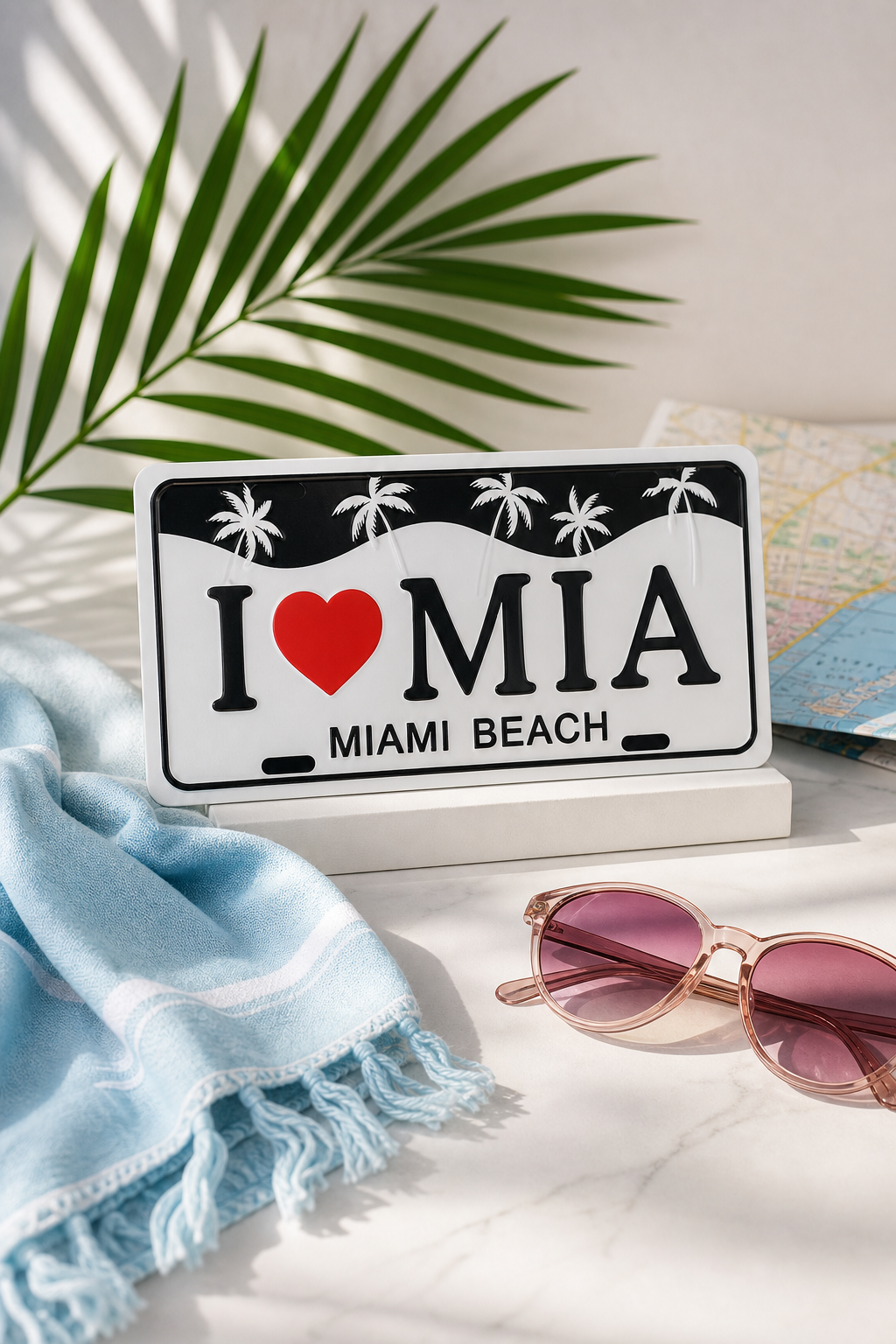 I Love MIA Miami Beach Souvenir Decorative Plate - 12 inch x 6 inch - 12 × 6 inches - Image 3