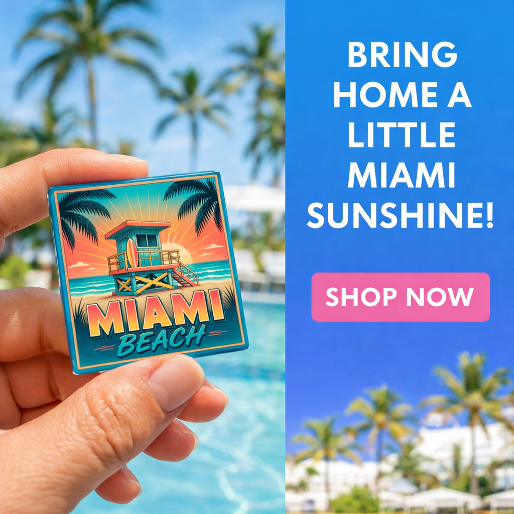 Miami Beach Souvenir Magnet - Vintage Lifeguard Tower Design - Image 4
