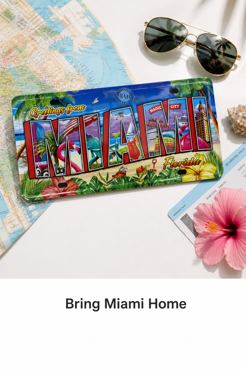 Colorful Miami Florida Souvenir Decorative License Plate - 12 inch x 6 inch - 12 × 6 inches - Image 4