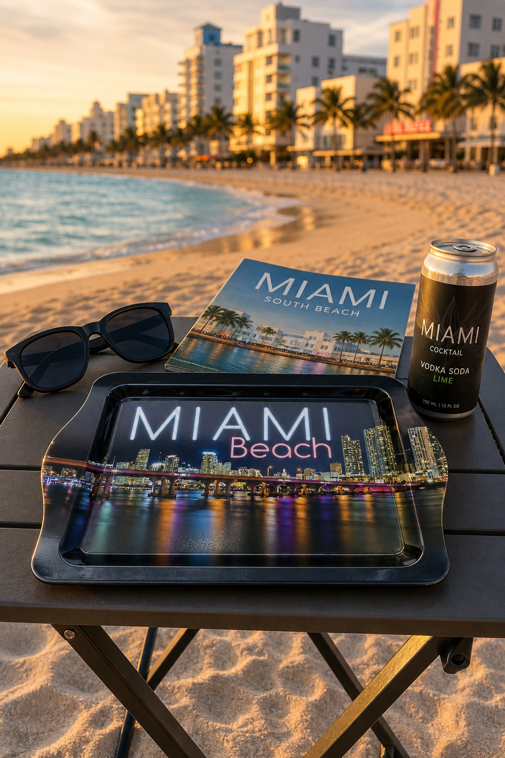 Miami Beach Scenic Souvenir Serving Tray with Cityscape Design - 8 × 5 inches - Image 4