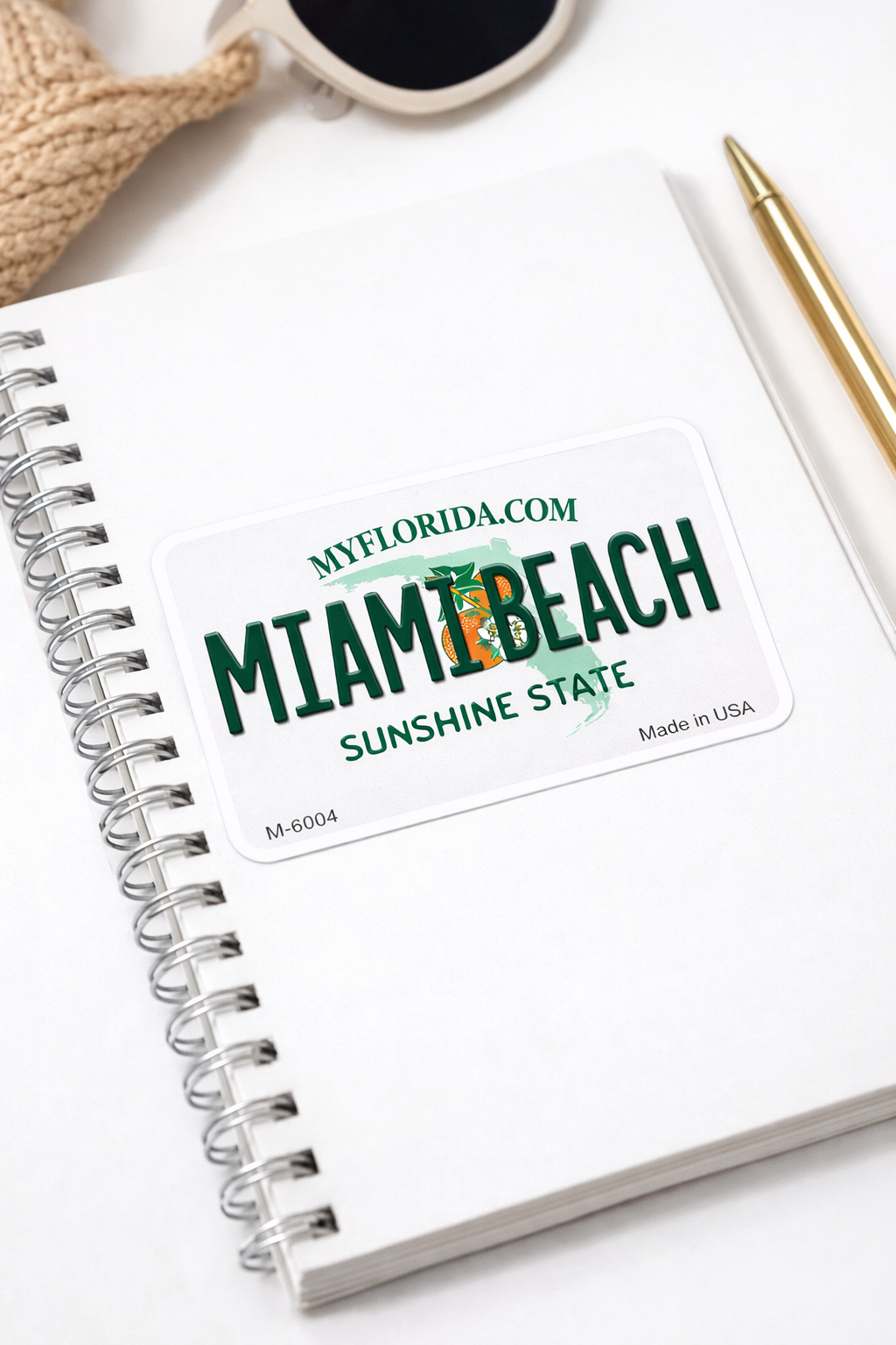 Miami Beach Sticker - Florida Orange Design Souvenir - Image 2