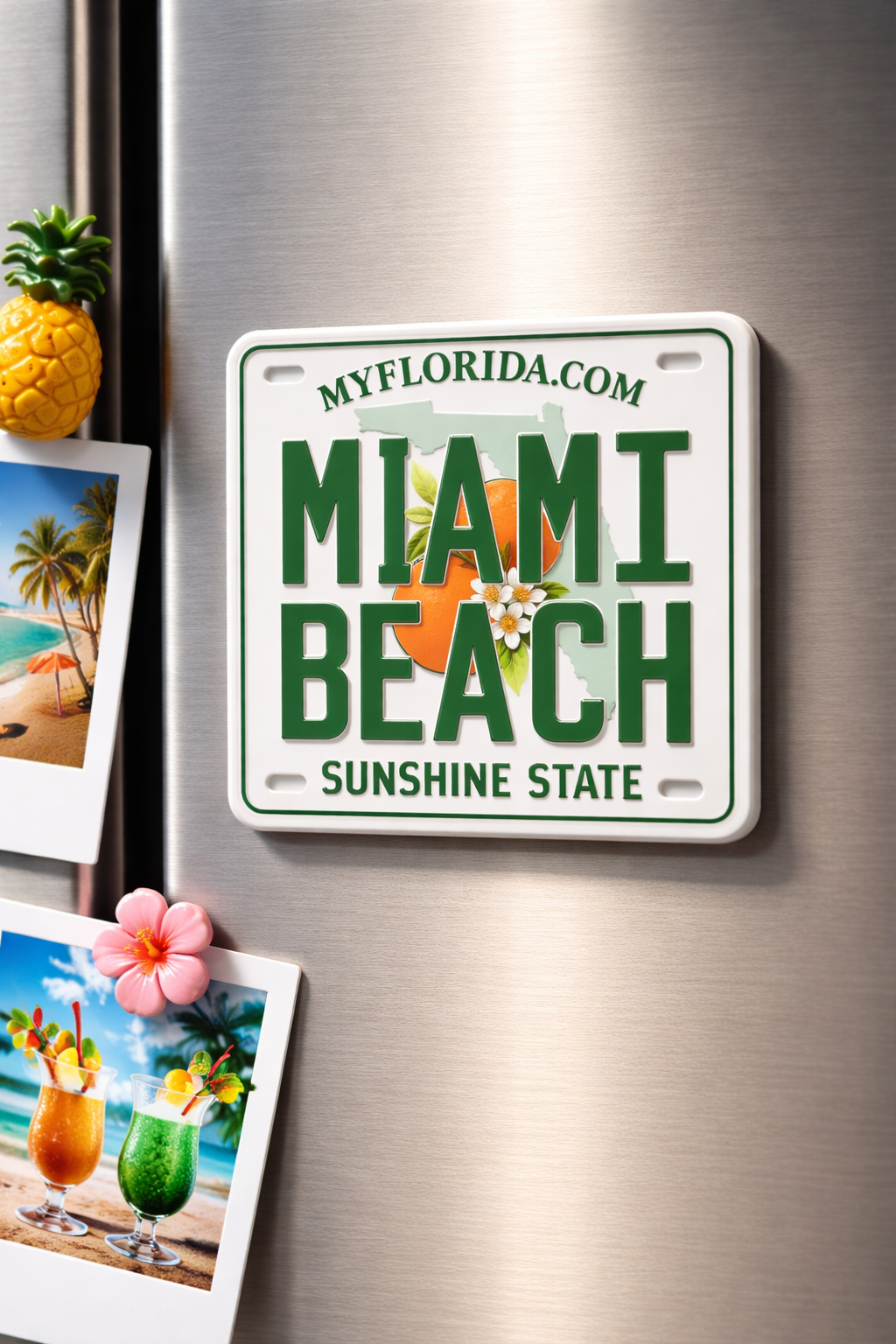 Miami Beach Souvenir - Florida License Plate Magnet - Image 2