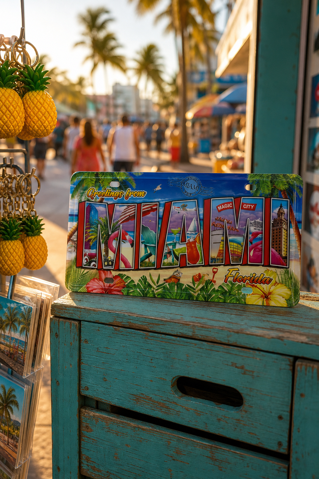 Colorful Miami Florida Souvenir Decorative License Plate - 12 inch x 6 inch - 12 × 6 inches - Image 3